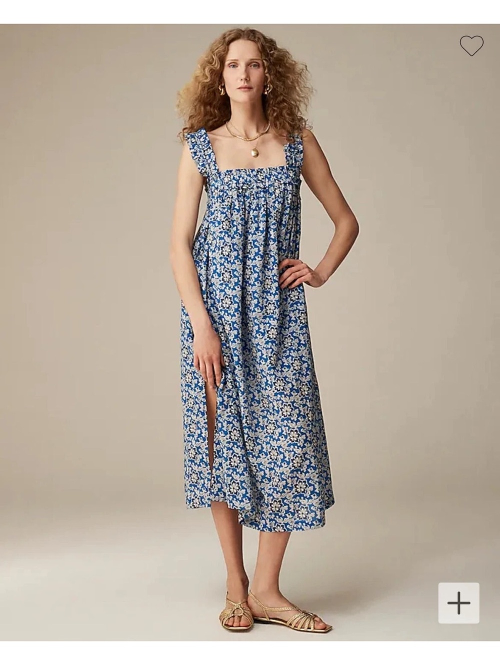 J.Crew floral print cotton midi dress Medium